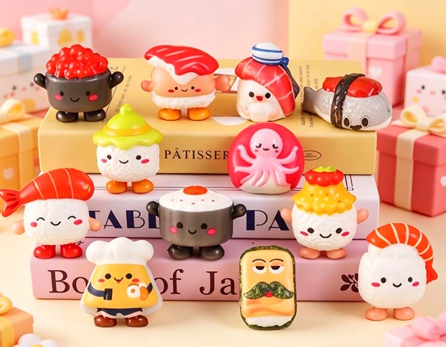 12 стилей медленно растущих мини-игрушек для суши